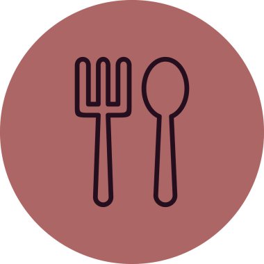 Çatal bıçak takımı, web simgesi vektör çizimi