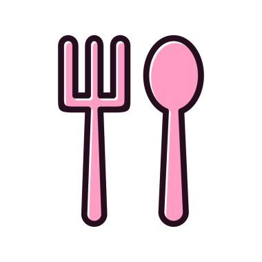 Çatal bıçak takımı, web simgesi vektör çizimi