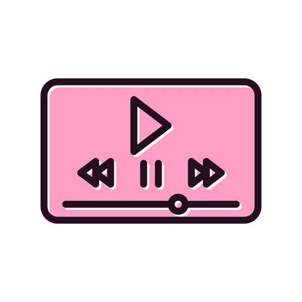 Icono Del Reproductor Vídeo Vector Ilustración — Vector de stock