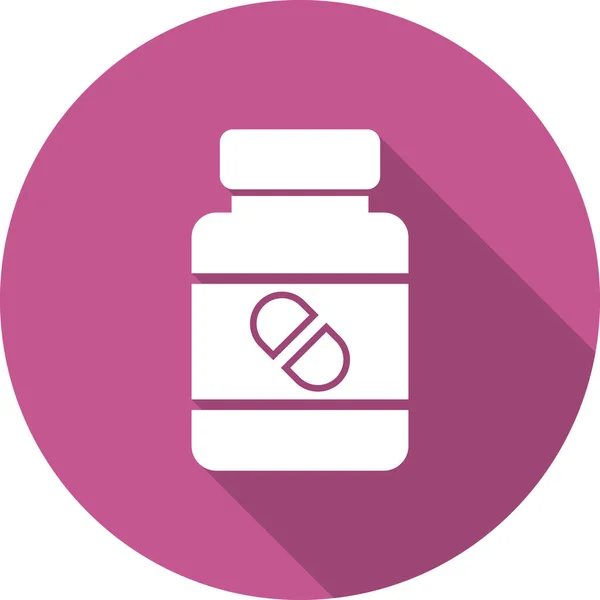 Illustrazione Pillola Bottiglia Icona — Vettoriale Stock