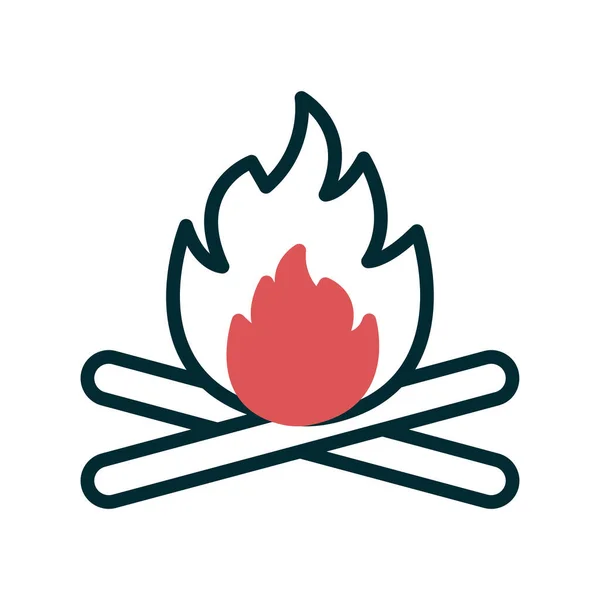 Campfire Icon Vector Isolated White Background Bonfire Transparent Sign Line — Stok Vektör