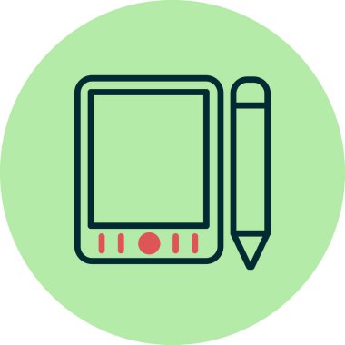 tablet. Web simgesi basit illüstrasyon