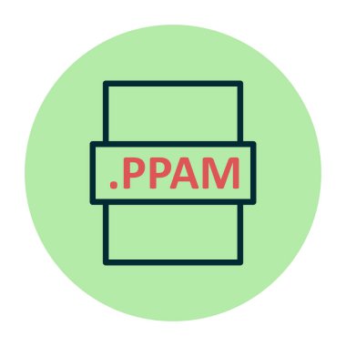 PPAM dijital dosya modern simgesinin vektör çizimi