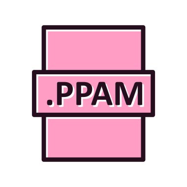 PPAM dijital dosya modern simgesinin vektör çizimi