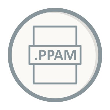 PPAM dijital dosya modern simgesinin vektör çizimi