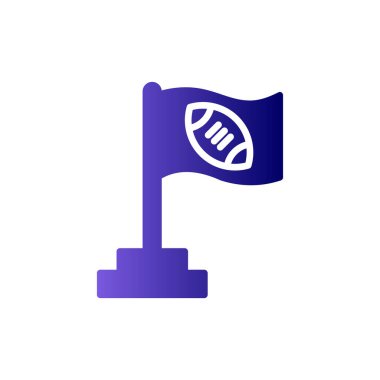 Ağ ve mobil uygulama tasarımınız için beyaz arkaplanda izole edilmiş bayrak simgesi vektörü, futbol logosu kavramı