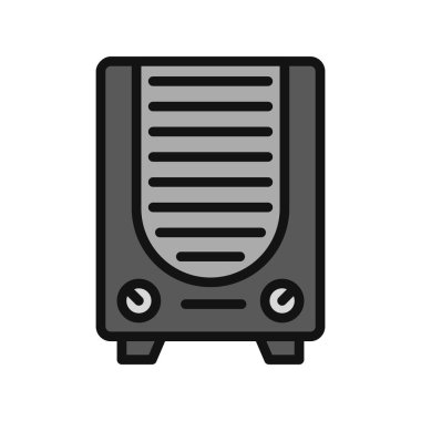 radyo ikonu. Web için mikrodalga fırın vektör simgelerinin basit çizimi