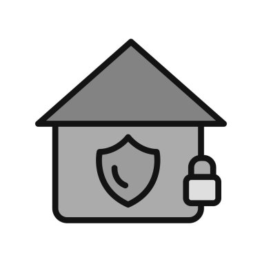 Güvenli ev simgesi, vektör illüstrasyonu