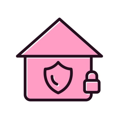 Güvenli ev simgesi, vektör illüstrasyonu