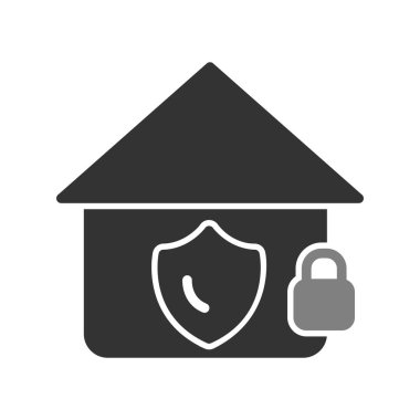 Güvenli ev simgesi, vektör illüstrasyonu