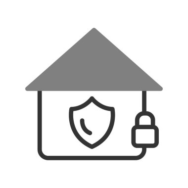 Güvenli ev simgesi, vektör illüstrasyonu