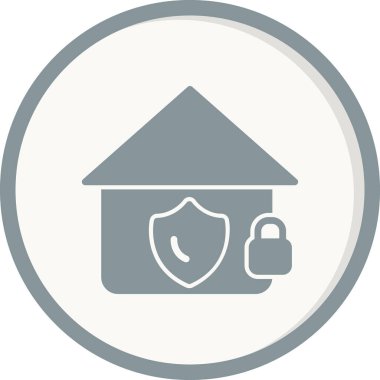 Güvenli ev simgesi, vektör illüstrasyonu