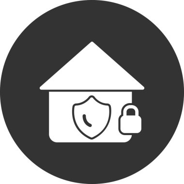 Güvenli ev simgesi, vektör illüstrasyonu