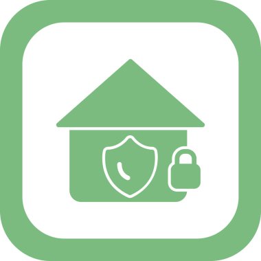 Güvenli ev simgesi, vektör illüstrasyonu