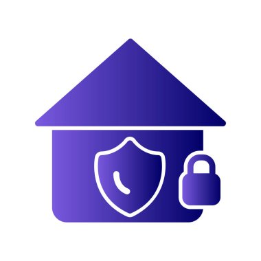 Güvenli ev simgesi, vektör illüstrasyonu