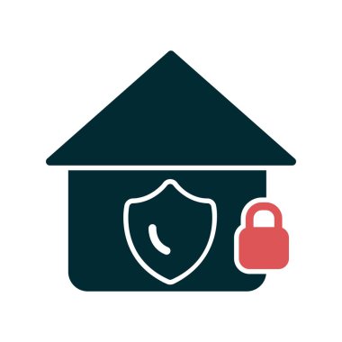 Güvenli ev simgesi, vektör illüstrasyonu