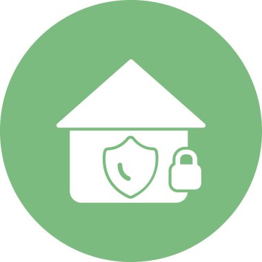 Güvenli ev simgesi, vektör illüstrasyonu