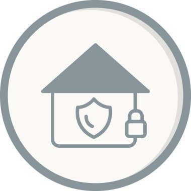 Güvenli ev simgesi, vektör illüstrasyonu