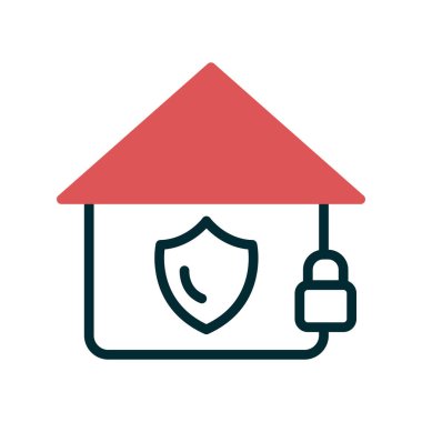 Güvenli ev simgesi, vektör illüstrasyonu