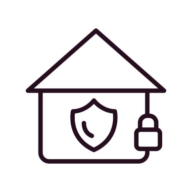 Güvenli ev simgesi, vektör illüstrasyonu
