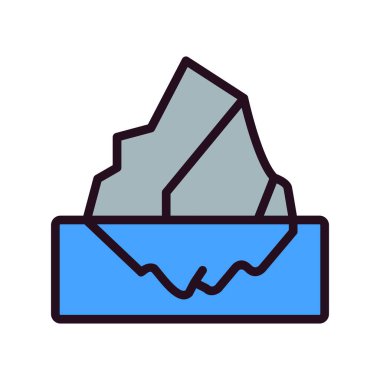 Buzdağı basit simgesi, vektör illüstrasyonu