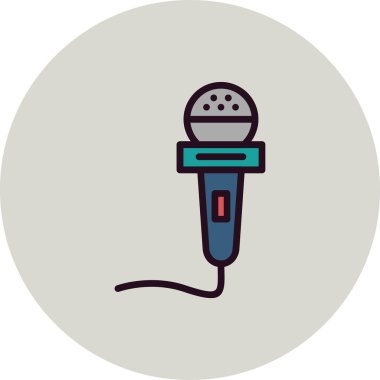 mikrofon simgesi, vektör illüstrasyonu 