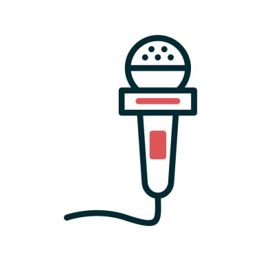 mikrofon simgesi, vektör illüstrasyonu 