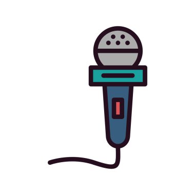 mikrofon simgesi, vektör illüstrasyonu 