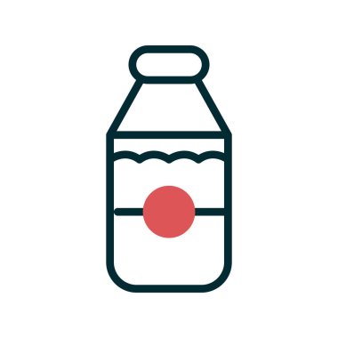 Süt ikonu vektörü. İnce çizgi işareti. İzole edilmiş kontür sembolü gösterimi