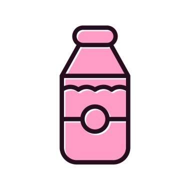 süt şişesi ikon vektörü. İnce çizgi işareti. İzole edilmiş kontür sembolü gösterimi