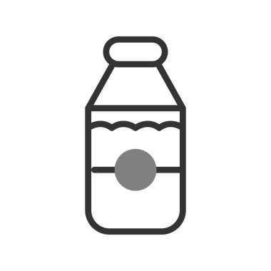 Süt ikonu vektörü. İnce çizgi işareti. İzole edilmiş kontür sembolü gösterimi