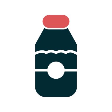 Süt şişesi ikonu. Web için çikolata kavanozu vektör simgelerinin özet çizimi