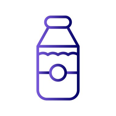 Süt ikonu vektörü. İnce çizgi işareti. İzole edilmiş kontür sembolü gösterimi