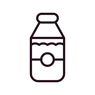 Süt ikonu vektörü. İnce çizgi işareti. İzole edilmiş kontür sembolü gösterimi