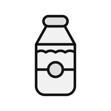 Süt ikonu vektörü. İnce çizgi işareti. İzole edilmiş kontür sembolü gösterimi