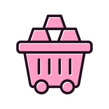 Alışveriş arabası simgesi vektör illüstrasyon grafik tasarımı