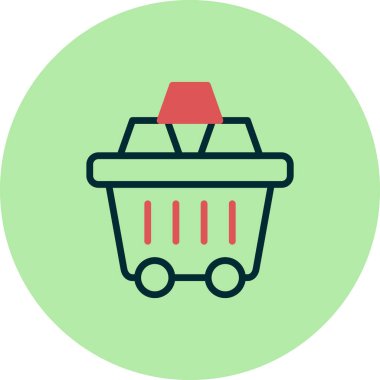 Alışveriş arabası simgesi vektör illüstrasyon grafik tasarımı