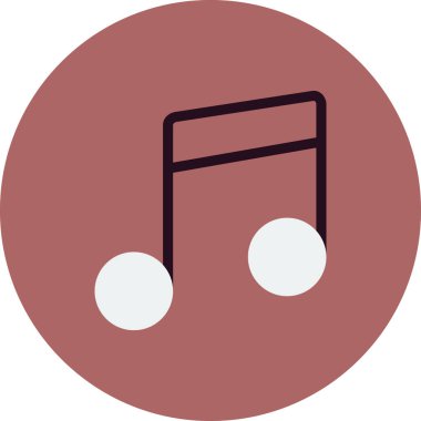 Music Note vektör çizer. Reklam ve Ortam simgesi biçiminde. 