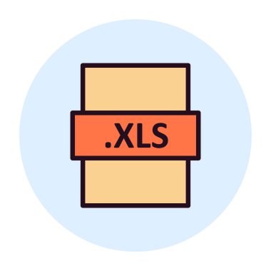 .XLS dosya biçimi simgesi, vektör illüstrasyonu