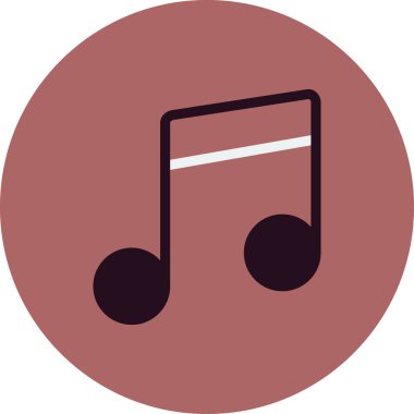 Music Note vektör çizer. Reklam ve Ortam simgesi biçiminde. 