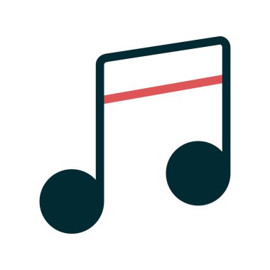 Music Note vektör çizer. Reklam ve Ortam simgesi biçiminde. 