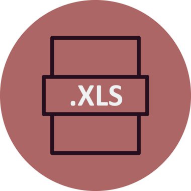 .XLS dosya biçimi simgesi, vektör illüstrasyonu