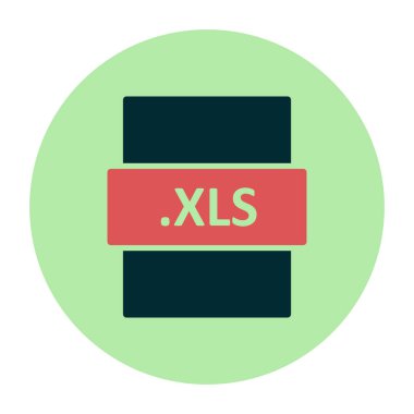 .XLS dosya biçimi simgesi, vektör illüstrasyonu