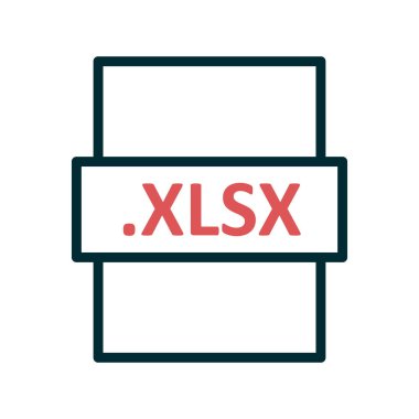 .XLSX dosya biçimi simgesi, vektör illüstrasyonu