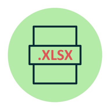 .XLSX dosya biçimi simgesi, vektör illüstrasyonu