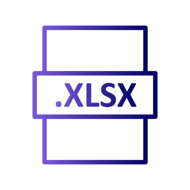 .XLSX dosya biçimi simgesi, vektör illüstrasyonu
