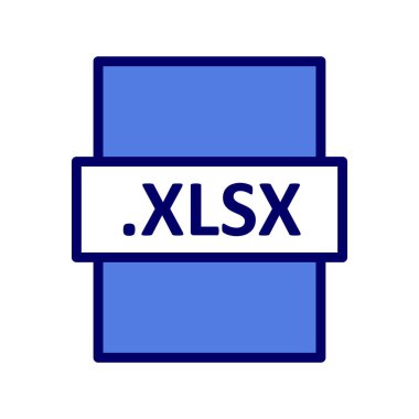 .XLSX dosya biçimi simgesi, vektör illüstrasyonu