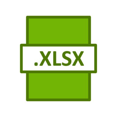 .XLSX dosya biçimi simgesi, vektör illüstrasyonu