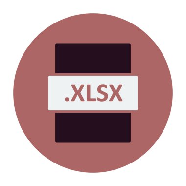 .XLSX dosya biçimi simgesi, vektör illüstrasyonu