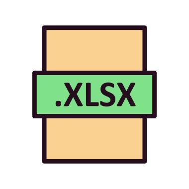 .XLSX dosya biçimi simgesi, vektör illüstrasyonu
